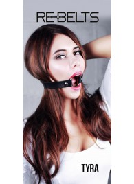 Чёрный кожаный чокер-кляп Tyra Black - Rebelts - купить с доставкой в Белгороде