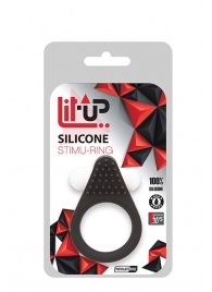 Чёрное эрекционное кольцо LIT-UP SILICONE STIMU RING 1 BLACK - Dream Toys - в Белгороде купить с доставкой