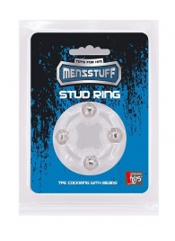 Эрекционное кольцо с 4 бусинами MENZSTUFF STUD RING CLEAR - Dream Toys - в Белгороде купить с доставкой