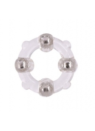 Эрекционное кольцо с 4 бусинами MENZSTUFF STUD RING CLEAR - Dream Toys - в Белгороде купить с доставкой