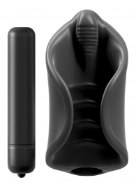 Чёрный мастурбатор Vibrating Silicone Stimulator с вибрацией - Pipedream - в Белгороде купить с доставкой