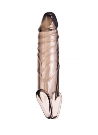 Дымчатая фаллическая насадка с подхватом и закрытой головкой - 16,2 см. - ToyFa - в Белгороде купить с доставкой