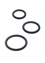 Набор из 3 чёрных эрекционных колец - ToyFa - в Белгороде купить с доставкой