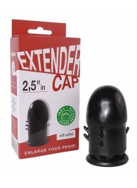 Чёрный латексный удлинитель пениса 2.5 in с шипиками - Sitabella - в Белгороде купить с доставкой