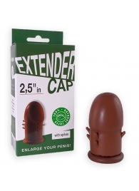 Коричневый латексный удлинитель пениса 2.5 in с шипиками - Sitabella - в Белгороде купить с доставкой