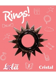 Чёрное эрекционное кольцо Rings Cristal - Lola Games - в Белгороде купить с доставкой