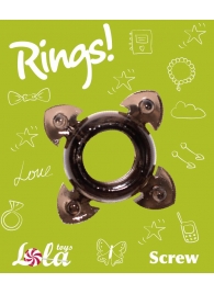 Чёрное эрекционное кольцо Rings Screw - Lola Games - в Белгороде купить с доставкой