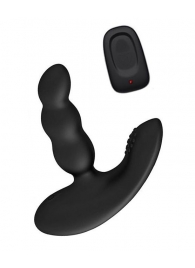 Черный силиконовый стимулятор простаты Levett Nitoc с пультом ДУ - Levett - в Белгороде купить с доставкой