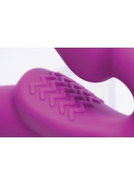 Ярко-розовый безремневой вибрострапон Evoke Vibrating Strapless Silicone Strap-on Dildo - XR Brands - купить с доставкой в Белгороде