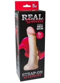 Реалистичная насадка с мошонкой REAL Standard - 18 см. - LOVETOY (А-Полимер) - купить с доставкой в Белгороде