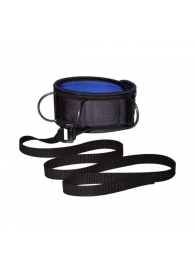 Чёрно-синий неопреновый ошейник с поводком - Sitabella - купить с доставкой в Белгороде