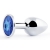 Анальное украшение BUTT PLUG  Small с синим кристаллом - 7 см. - Anal Jewelry Plug - купить с доставкой в Белгороде