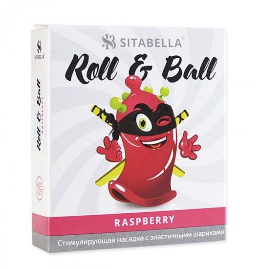 Стимулирующий презерватив-насадка Roll   Ball Raspberry - Sitabella - купить с доставкой в Белгороде