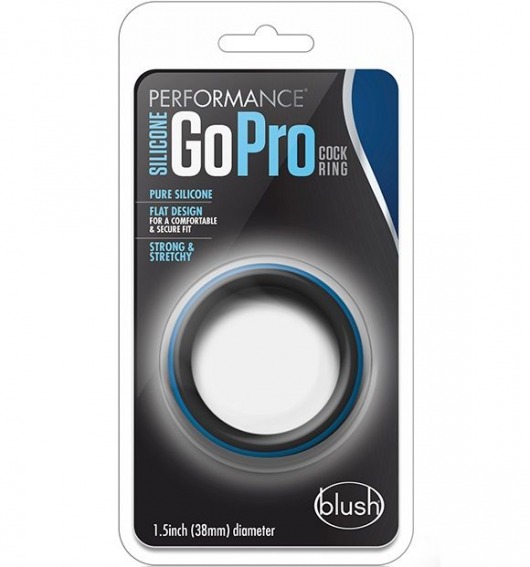 Черно-синее эрекционное кольцо Silicone Go Pro Cock Ring - Blush Novelties - в Белгороде купить с доставкой