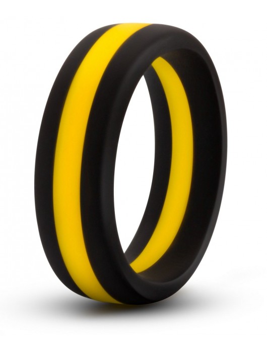Черно-желтое силиконовое эрекционное кольцо Silicone Go Pro Cock Ring - Blush Novelties - в Белгороде купить с доставкой