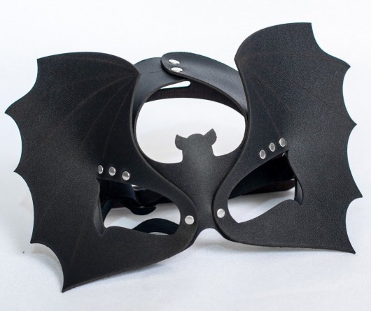 Черная кожаная маска на глаза  Летучая мышь - Sitabella - купить с доставкой в Белгороде