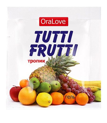 Пробник гель-смазки Tutti-frutti со вкусом тропических фруктов - 4 гр. - Биоритм - купить с доставкой в Белгороде