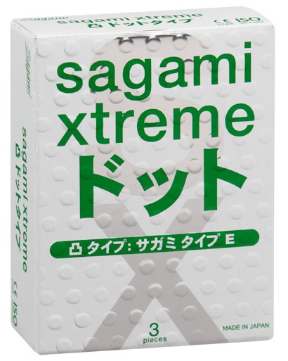 Презервативы Sagami Xtreme SUPER DOTS с точками - 3 шт. - Sagami - купить с доставкой в Белгороде