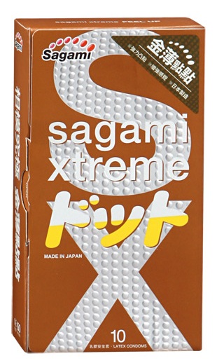 Презервативы Sagami Xtreme FEEL UP с точечной текстурой и линиями прилегания - 10 шт. - Sagami - купить с доставкой в Белгороде