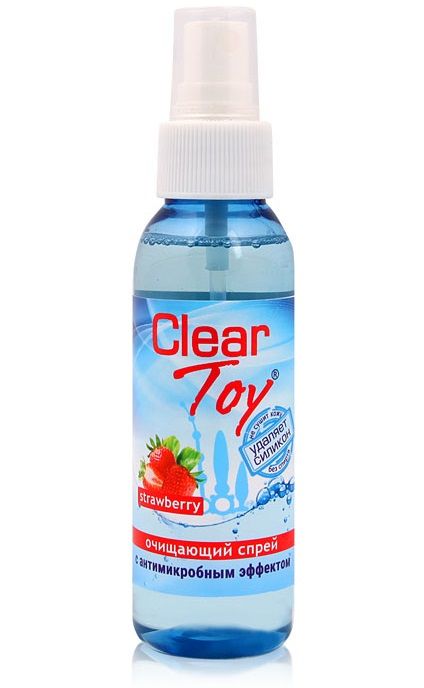 Очищающий спрей для игрушек CLEAR TOY Strawberry - 100 мл. - Биоритм - купить с доставкой в Белгороде