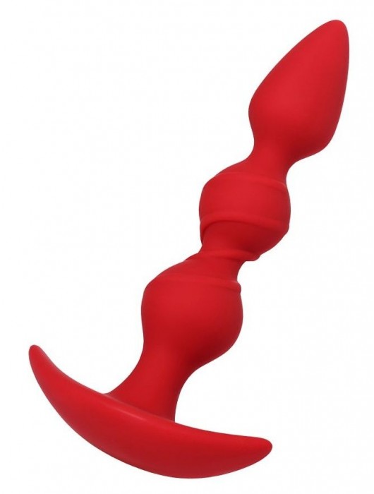 Красная силиконовая анальная втулка Trio - 16 см. - ToyFa