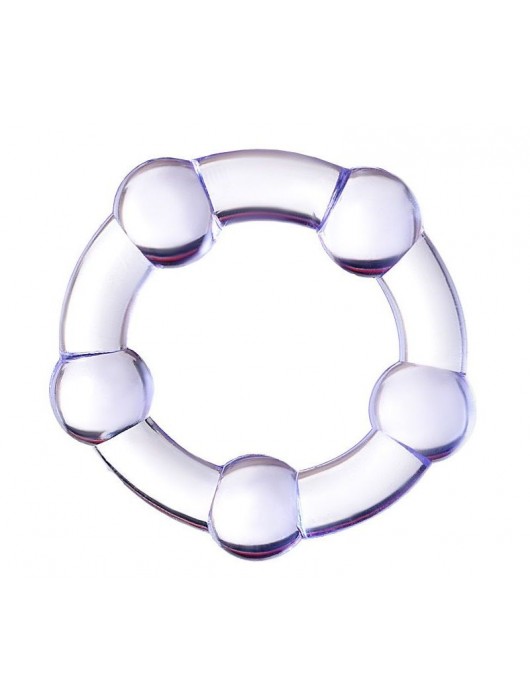 Фиолетовое эрекционное кольцо на пенис с бусинами - Штучки-дрючки - в Белгороде купить с доставкой