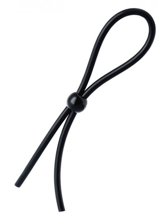 Черное лассо на пенис с одной бусиной - A-toys - в Белгороде купить с доставкой