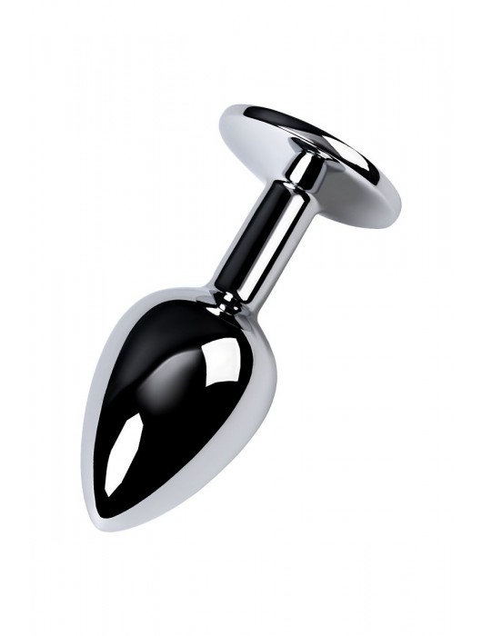 Серебристая конусовидная анальная пробка с фиолетовым кристаллом - 7 см. - ToyFa - купить с доставкой в Белгороде