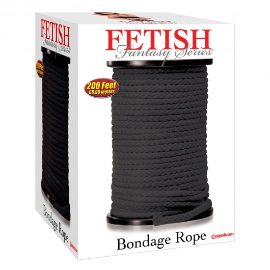 Черная веревка для связывания Bondage Rope - 60,9 м. - Pipedream - купить с доставкой в Белгороде