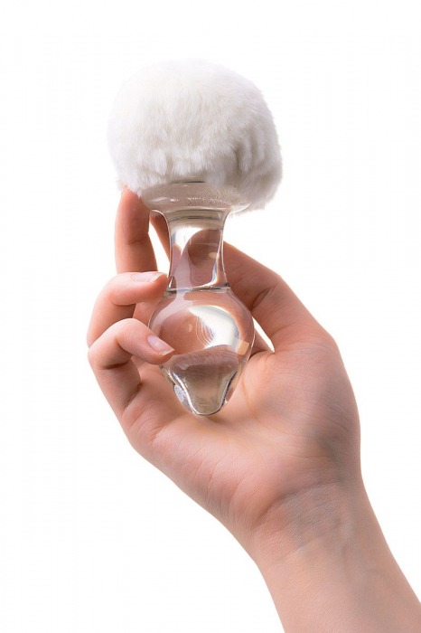 Стеклянная анальная втулка с хвостиком - 9,5 см. - Sexus - купить с доставкой в Белгороде