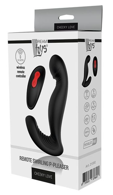 Черный вибромассажер простаты SWIRLING P-PLEASER - Dream Toys - в Белгороде купить с доставкой