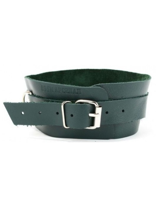 Изумрудный ошейник Ladys Arsenal на регулируемом ремешке - БДСМ Арсенал - купить с доставкой в Белгороде