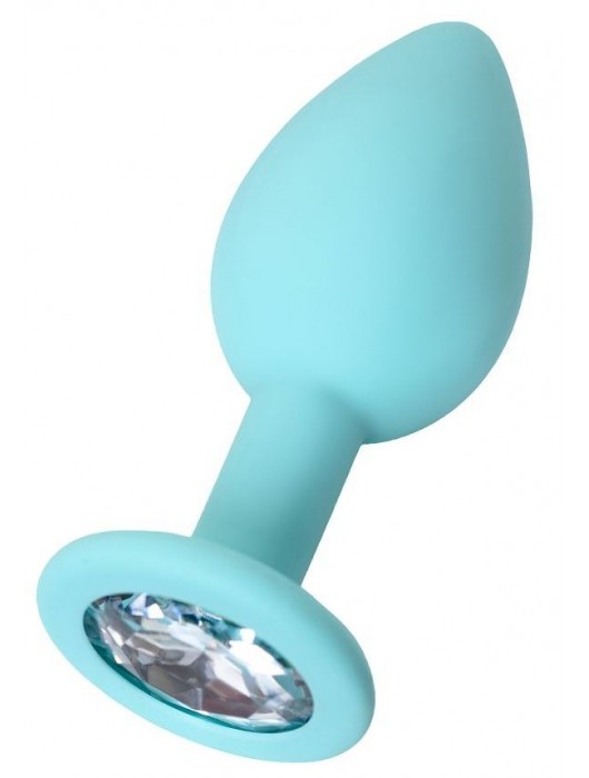 Мятная анальная пробка с прозрачным кристаллом Brilliant - 7 см. - ToyFa - купить с доставкой в Белгороде