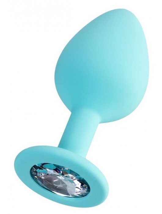 Мятная анальная втулка Brilliant с прозрачным кристаллом - 8 см. - ToyFa - купить с доставкой в Белгороде