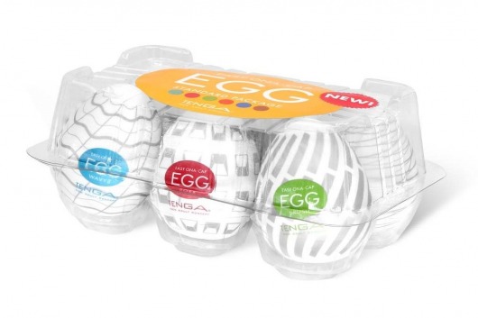 Набор из 6 мастурбаторов Tenga EGG Easy Beat с различным рельефом - Tenga - в Белгороде купить с доставкой