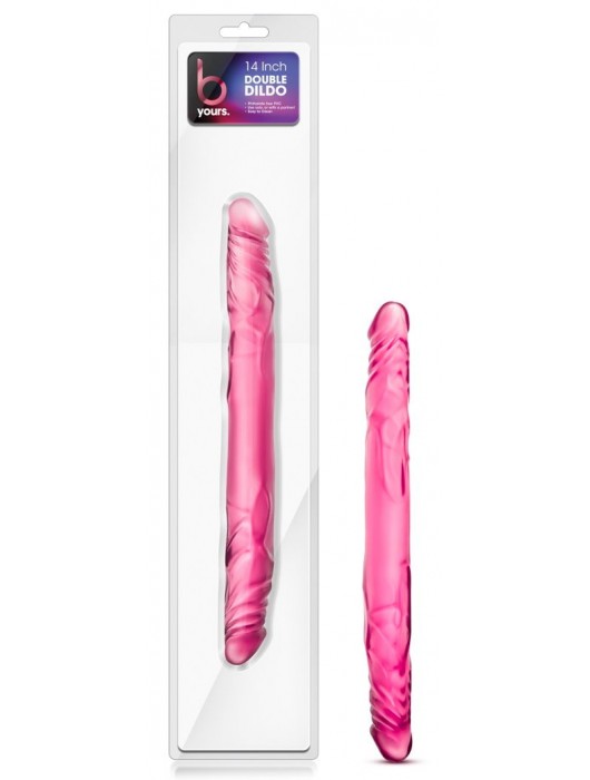 Розовый двусторонний фаллоимитатор 14 Double Dildo - 35,5 см. - Blush Novelties
