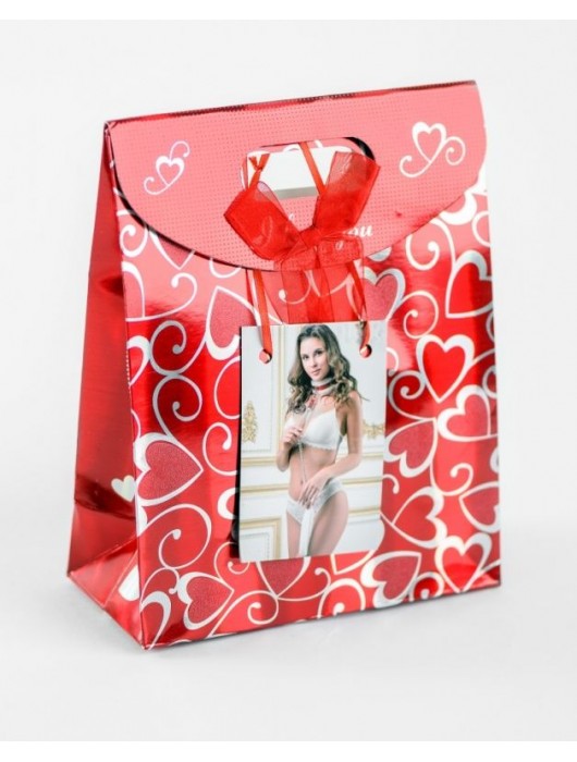 Бело-красный ошейник из натуральной кожи с нежным мехом - БДСМ Арсенал - купить с доставкой в Белгороде