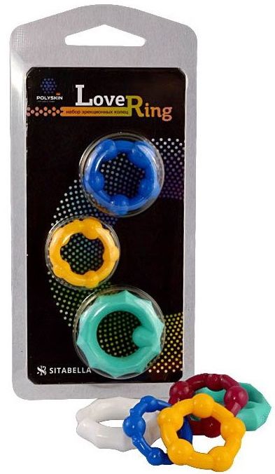 Набор из 3 цветных эрекционных колец Love Ring - Sitabella - в Белгороде купить с доставкой