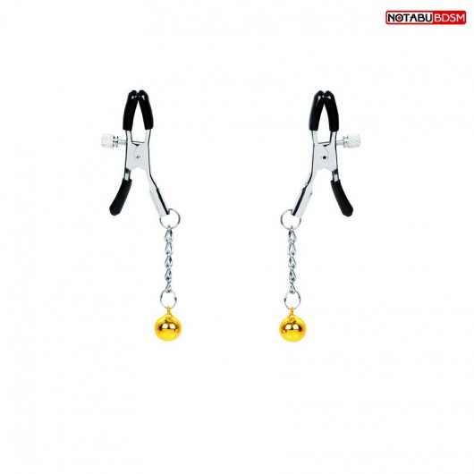 Оригинальные зажимы на соски с желтыми шариками - Notabu - купить с доставкой в Белгороде