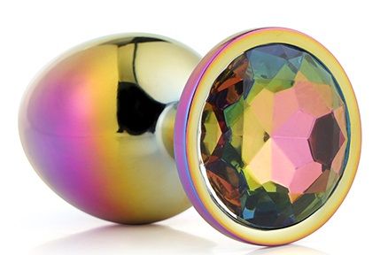 Голографическая анальная втулка с радужным кристаллом - 7,1 см. - Dream Toys - купить с доставкой в Белгороде