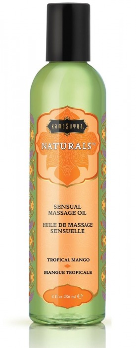 Массажное масло Naturals Tropical Mango с ароматом манго - 236 мл. - Kama Sutra - купить с доставкой в Белгороде