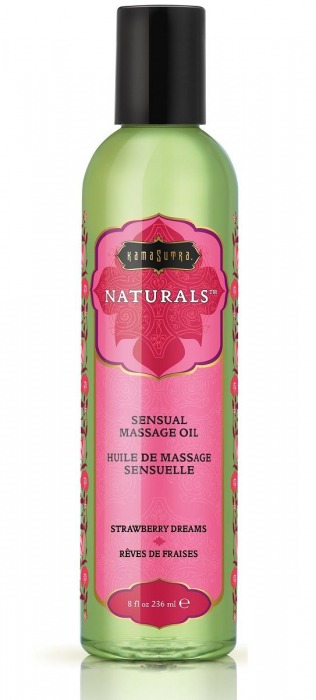 Массажное масло Naturals Strawberry Dreams с ароматом клубники - 236 мл. - Kama Sutra - купить с доставкой в Белгороде