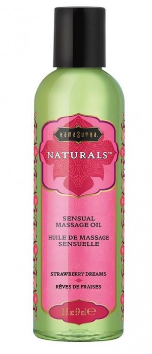 Массажное масло Naturals Strawberry Dreams с ароматом клубники - 59 мл. - Kama Sutra - купить с доставкой в Белгороде
