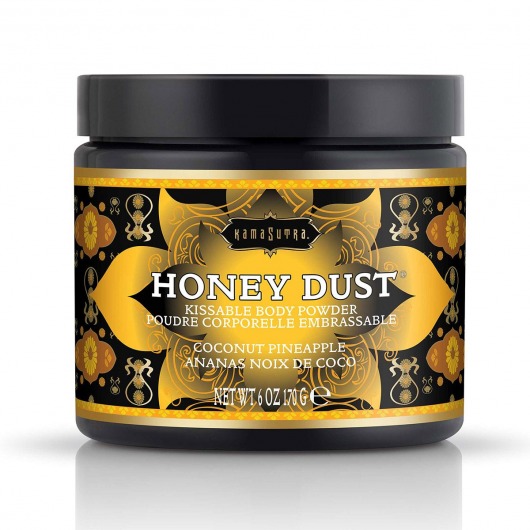 Пудра для тела Honey Dust Body Powder с ароматом кокоса и ананаса - 170 гр. - Kama Sutra - купить с доставкой в Белгороде