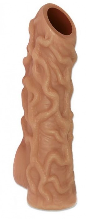 Телесная насадка с венками и открытой головкой Nude Sleeve S - 10 см. - KOKOS - в Белгороде купить с доставкой