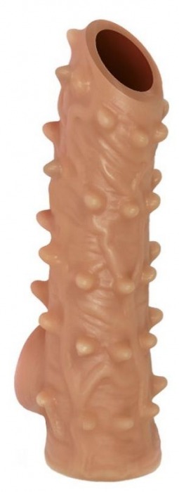 Телесная насадка с шипами и открытой головкой Nude Sleeve S - 10 см. - KOKOS - в Белгороде купить с доставкой