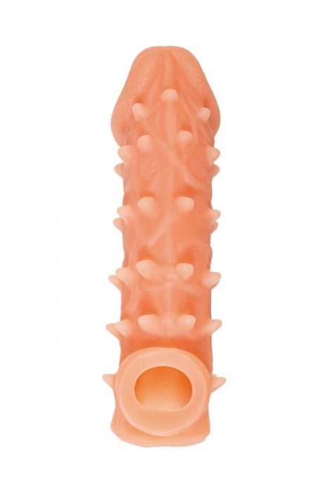 Телесная закрытая насадка с пупырышками Cock Sleeve Size M - 15,6 см. - KOKOS - в Белгороде купить с доставкой