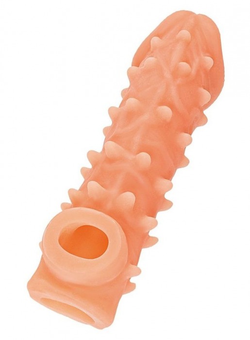 Телесная закрытая насадка с пупырышками Cock Sleeve Size L - 17,6 см. - KOKOS - в Белгороде купить с доставкой