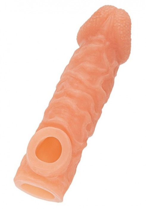 Телесная закрытая насадка с шершавой головкой Cock Sleeve Size M - 15,6 см. - KOKOS - в Белгороде купить с доставкой