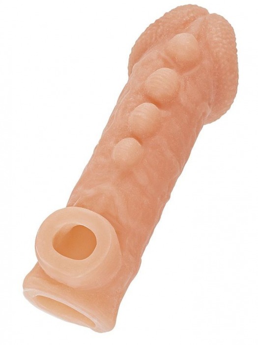 Телесная закрытая насадка с шишечками Cock Sleeve Size L - 17,6 см. - KOKOS - в Белгороде купить с доставкой